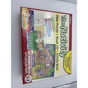 The Nativity Floor Puzzle w/Music CD & Activity Book NEW‎ sealed Christmas story